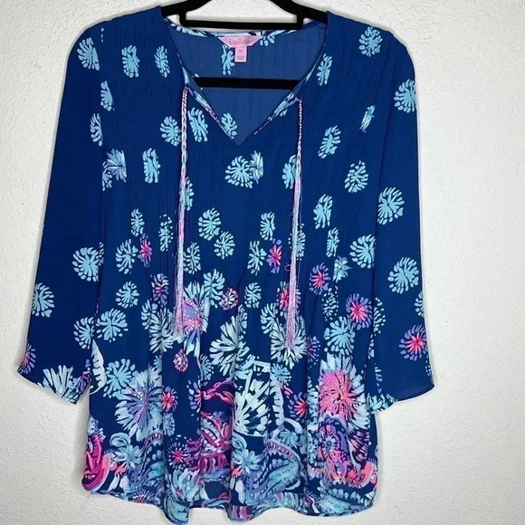 Lilly Pulitzer Marilina Tunic Top Gypsea sz XS - Picture 2 of 5